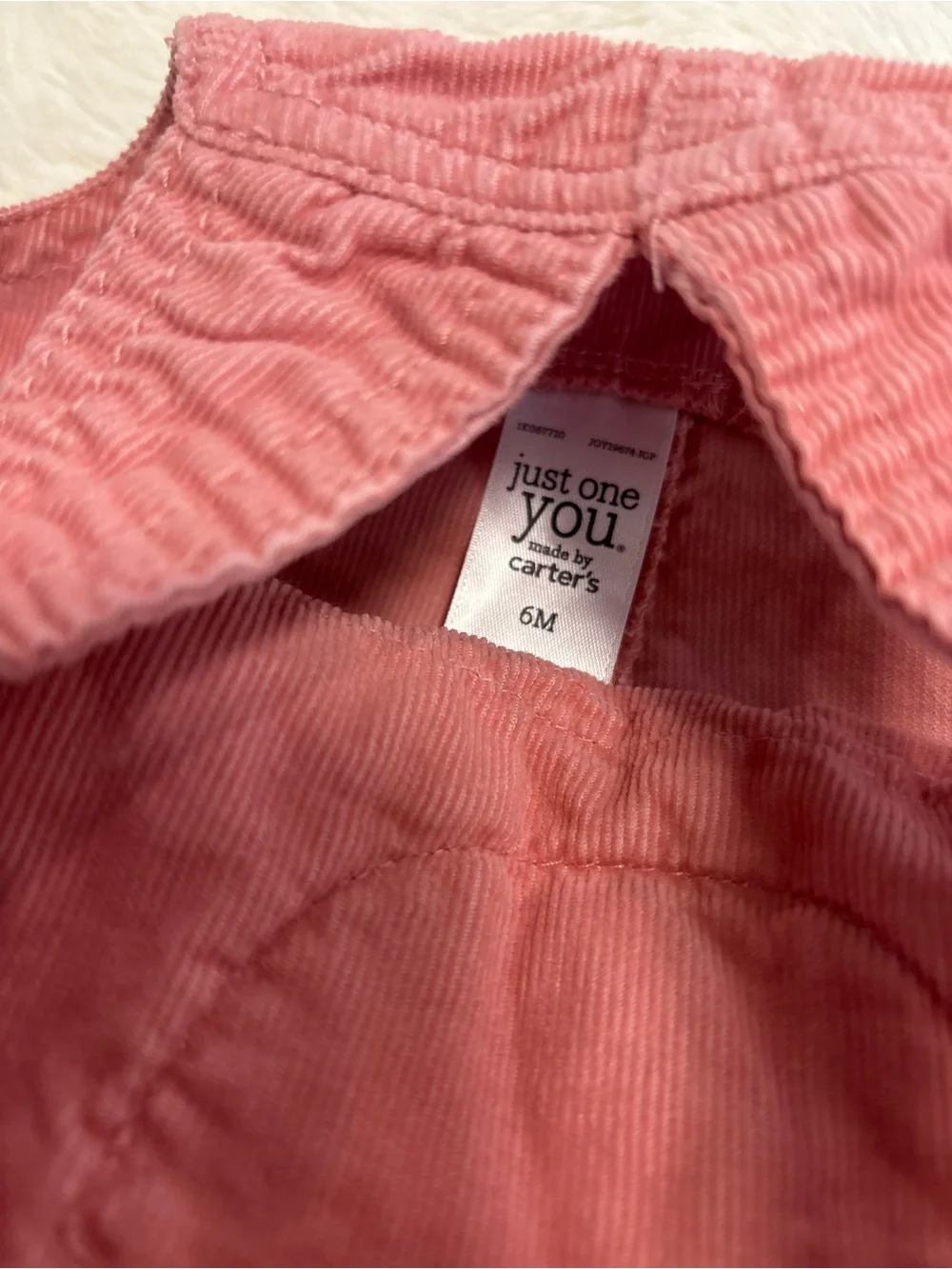 Carter's Rose Corduroy Bear Face Overalls 6 months baby girl